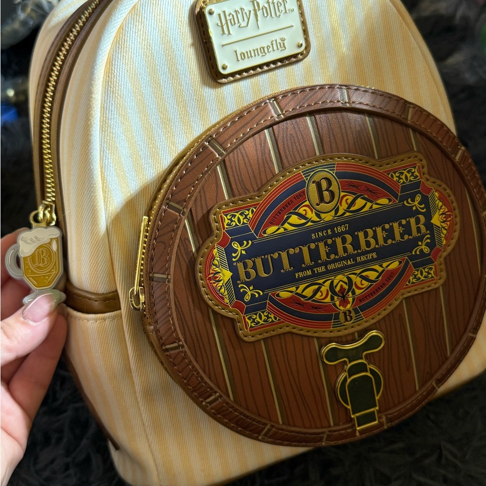Loungefly Butterbeer Backpack in Cream and Brown